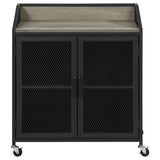 Arlette Grey Wash / Sandy Black Bar Cabinet - Ornate Home