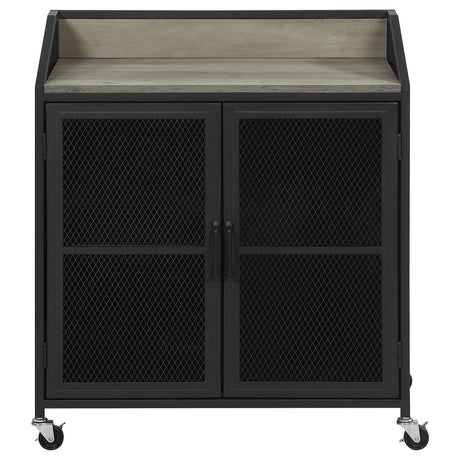 Arlette Grey Wash / Sandy Black Bar Cabinet - Ornate Home