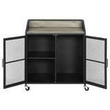 Arlette Grey Wash / Sandy Black Bar Cabinet - Ornate Home