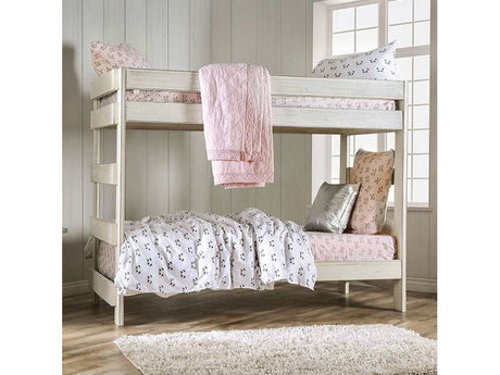 Arlette White T/T Bunk Bed - Ornate Home