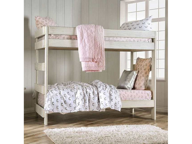 Arlette White T/T Bunk Bed - Ornate Home