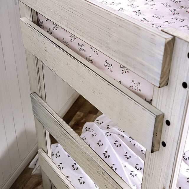 Arlette White T/T Bunk Bed - Ornate Home