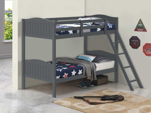 Arlo Grey Twin / Twin Bunk Bed - Ornate Home