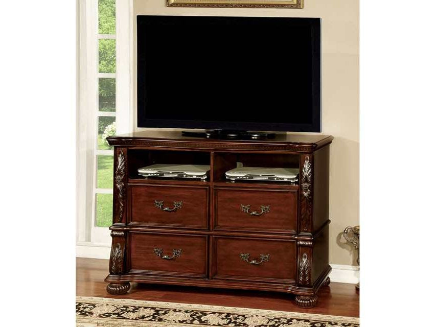 Furniture of America Arthur Brown Cherry Media Console / TV Stand