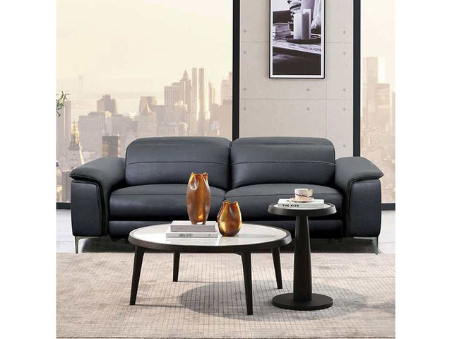 Ascona Black Leatherette Power Reclining Sofa - Ornate Home