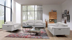 Ascona Light Taupe Leatherette Power Recliner - Ornate Home