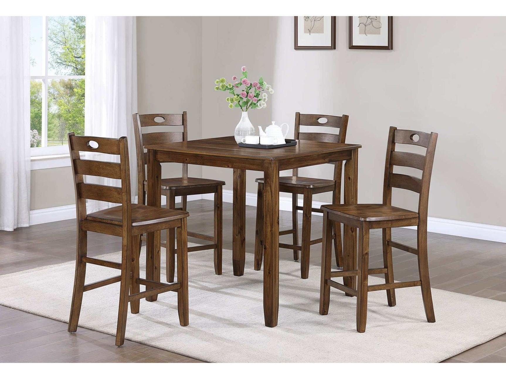 Ashborn 5-Piece Counter Height Dining Set - Ornate Home