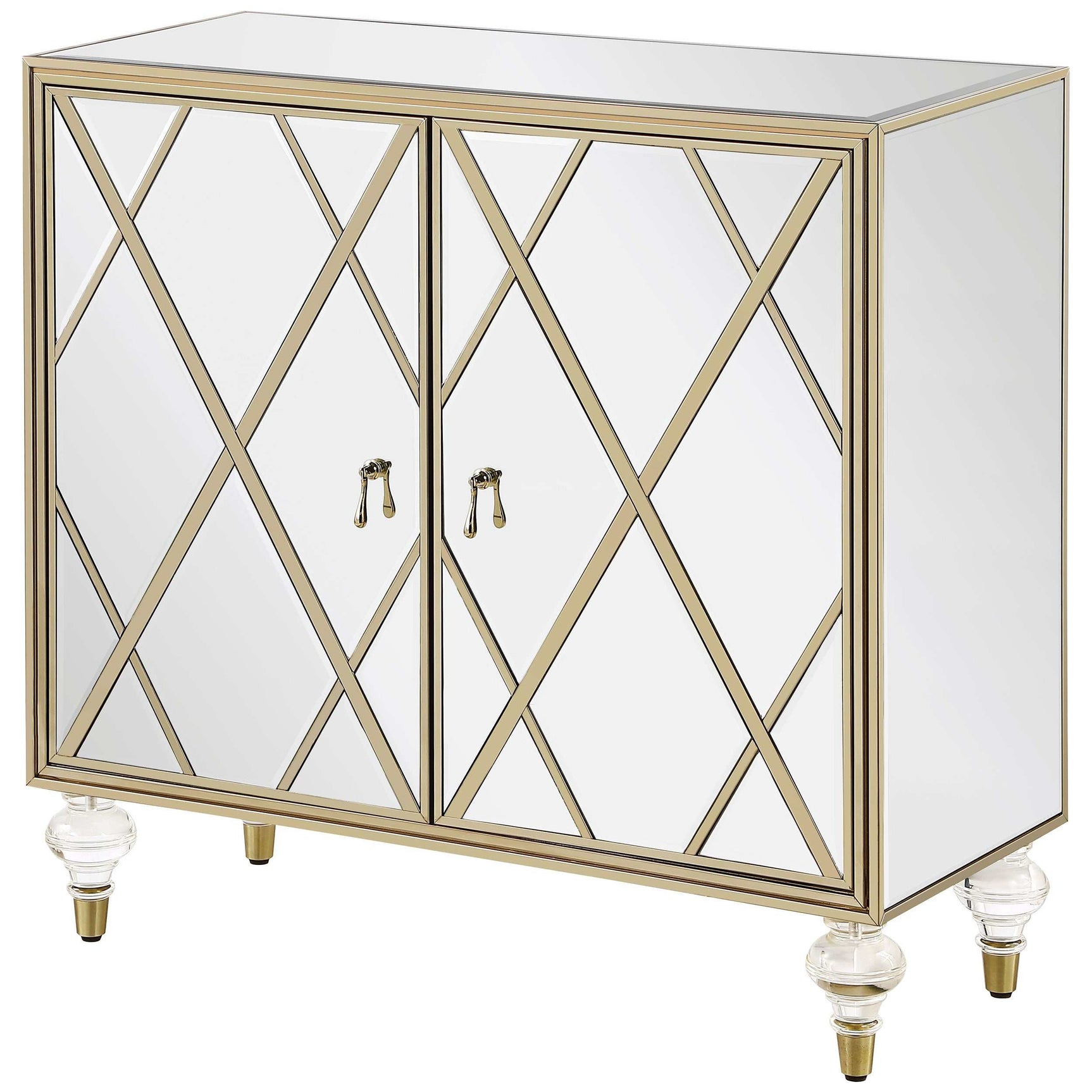 Astilbe Mirror / Champagne Accent Cabinet - Ornate Home