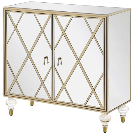 Astilbe Mirror / Champagne Accent Cabinet - Ornate Home