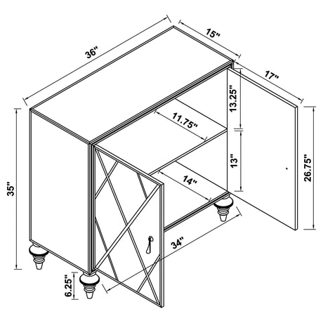 Astilbe Mirror / Champagne Accent Cabinet - Ornate Home