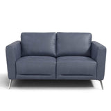 Astonic Blue Leather Living Room Set / 3pc - Ornate Home