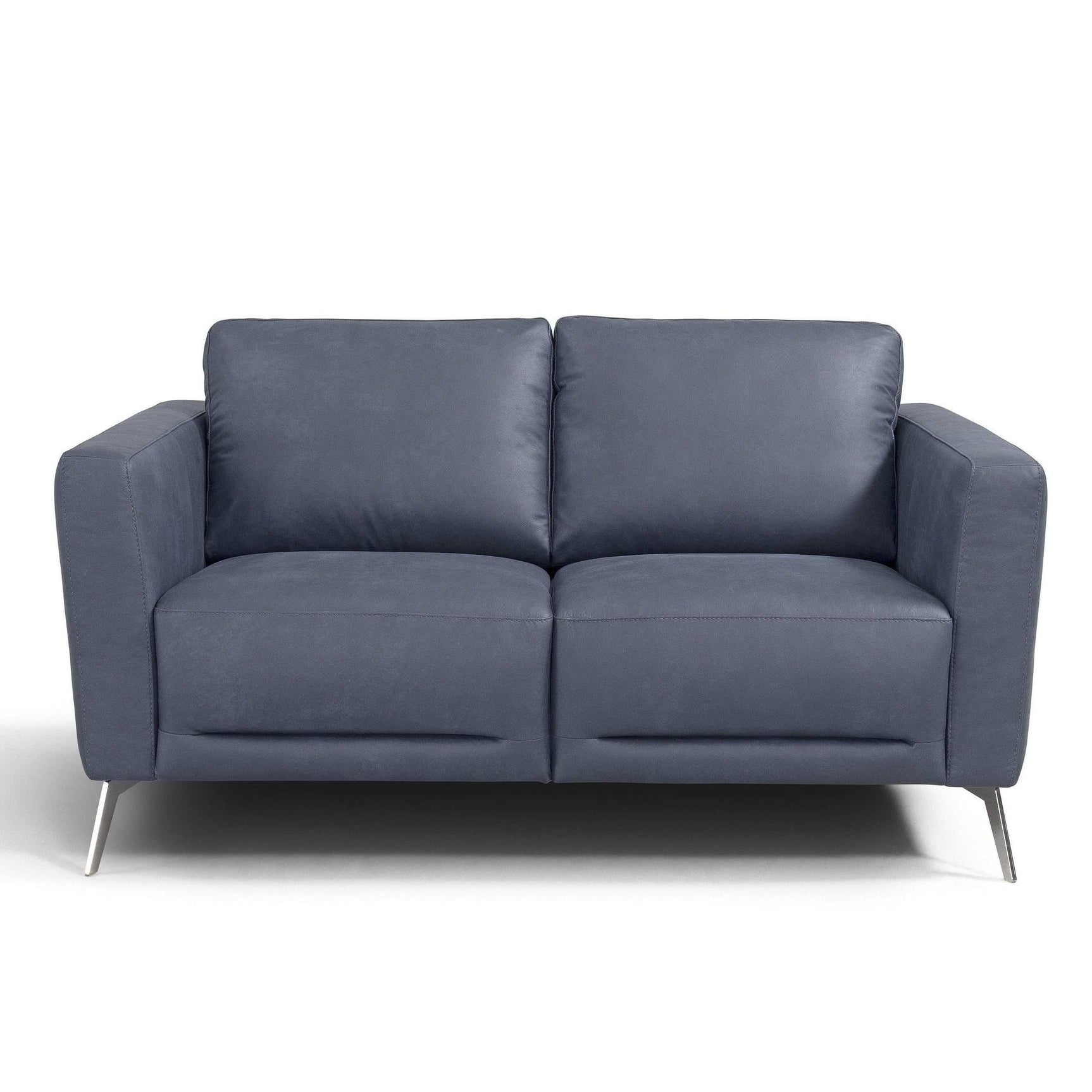 Astonic Blue Leather Living Room Set / 3pc - Ornate Home