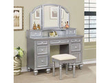 Athy Silver Vanity w/ Stool - Ornate Home