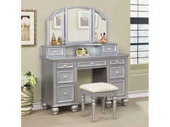 Athy Silver Vanity w/ Stool - Ornate Home