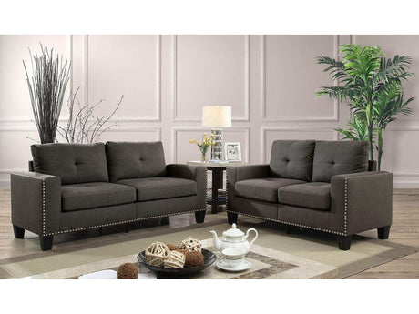 Attwell Gray Stationary Sofa & Loveseat 2pc - Ornate Home