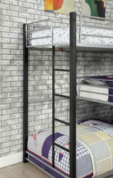 Aubrey Antique Black Twin Triple Decker Bunk Bed - Ornate Home