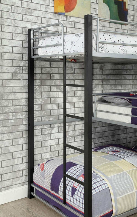 Aubrey Antique Black Twin Triple Decker Bunk Bed - Ornate Home