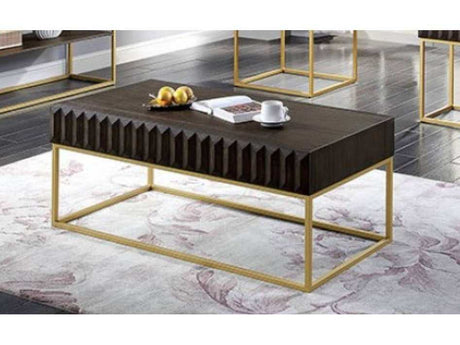 Augsburg Walnut & Gold Coffee Table - Ornate Home