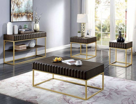 Augsburg Walnut & Gold Coffee Table - Ornate Home