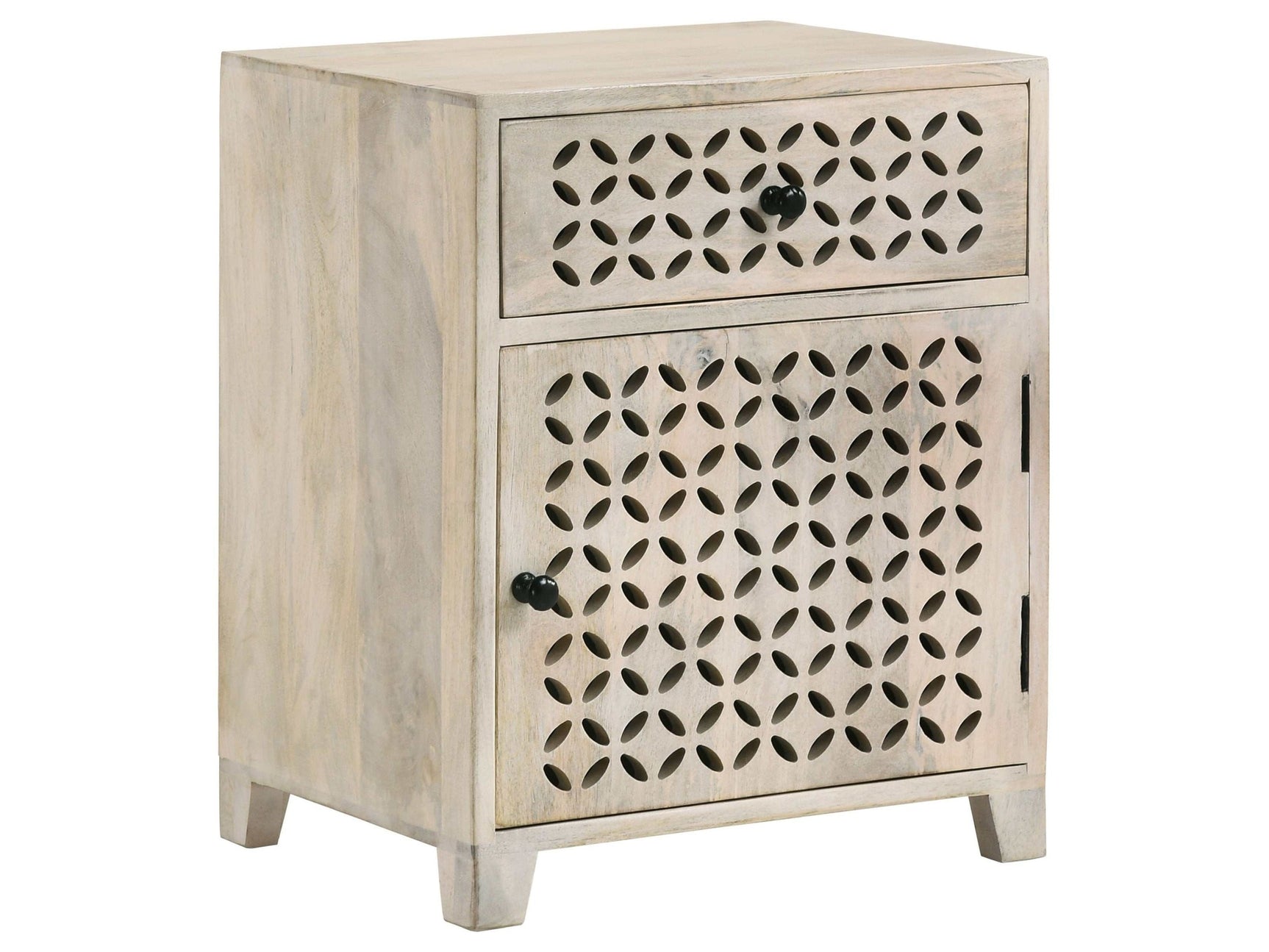 August White Washed Accent Cabinet - Ornate Home