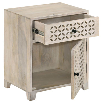 August White Washed Accent Cabinet - Ornate Home