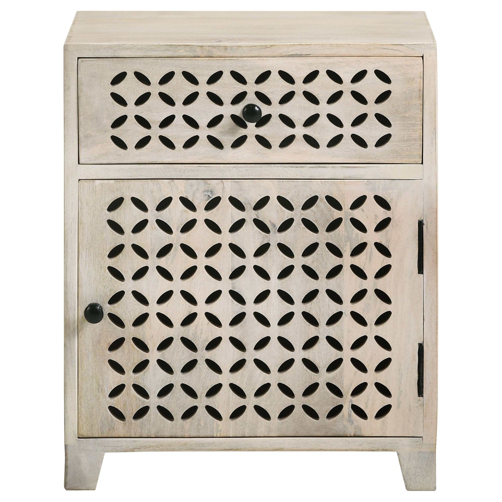 August White Washed Accent Cabinet - Ornate Home