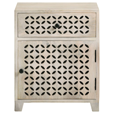 August White Washed Accent Cabinet - Ornate Home