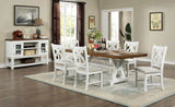 Auletta Distressed White/Distressed Dark Oak Dining Table - Ornate Home