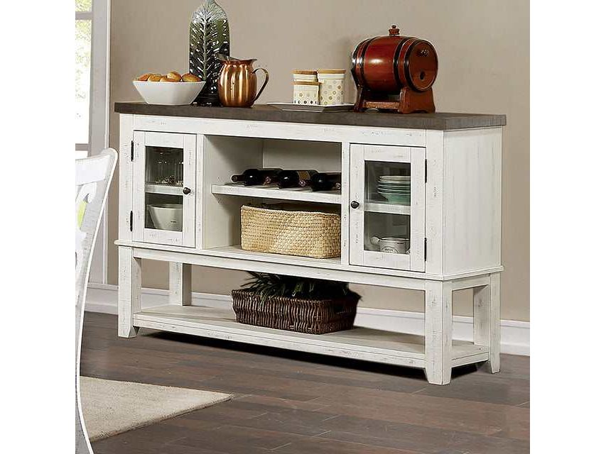 Auletta Distressed White/Gray Server - Ornate Home
