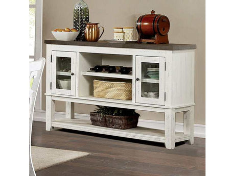 Auletta Distressed White/Gray Server - Ornate Home