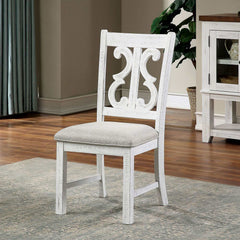 Auletta White & Dark Oak 5pc Round Dining Room Set - Ornate Home