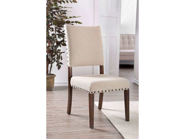 Aurora Solis Brown Cherry & Ivory Dining Chair (Set of 2) - Ornate Home
