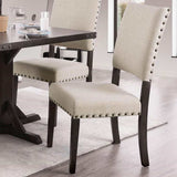 Aurora Solis Brown Cherry & Ivory Dining Chair (Set of 2) - Ornate Home