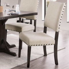 Aurora Solis Brown Cherry & Ivory Dining Chair (Set of 2) - Ornate Home