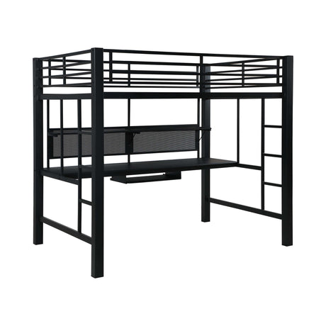 Avalon Black Full Workstation Loft Bed - Ornate Home