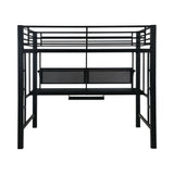 Avalon Black Full Workstation Loft Bed - Ornate Home