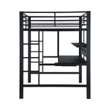 Avalon Black Full Workstation Loft Bed - Ornate Home
