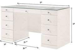 Avery White Vanity Set w/LED Mirror & Stool - Ornate Home