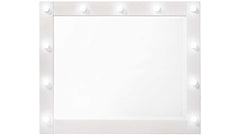 Avery White Vanity Set w/LED Mirror & Stool - Ornate Home