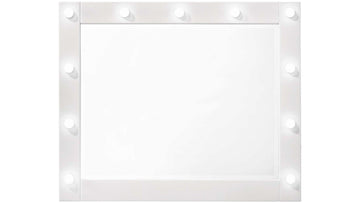 Avery White Vanity Set w/LED Mirror & Stool - Ornate Home