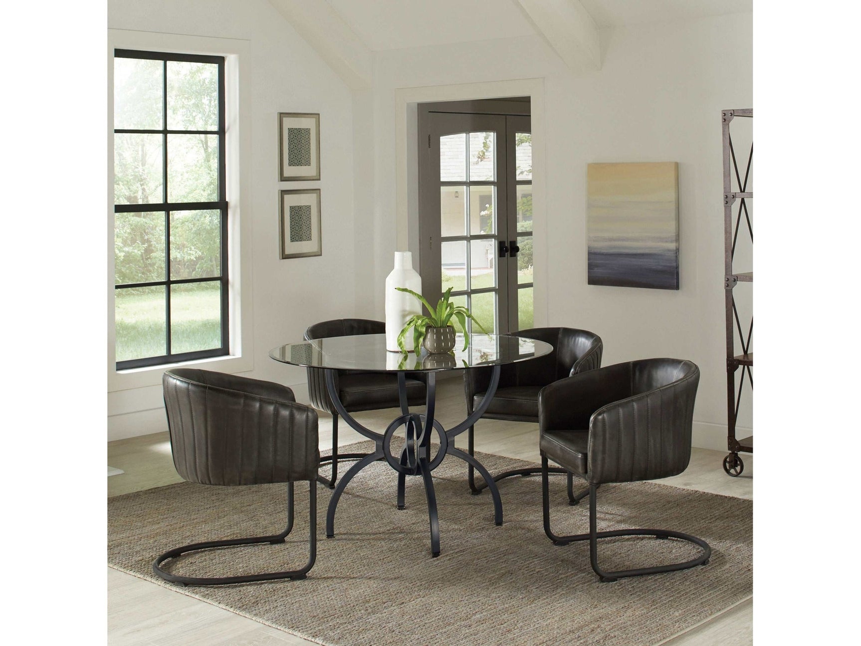 Aviano Anthracite / Gummetal 5 Pc Dining Set - Ornate Home