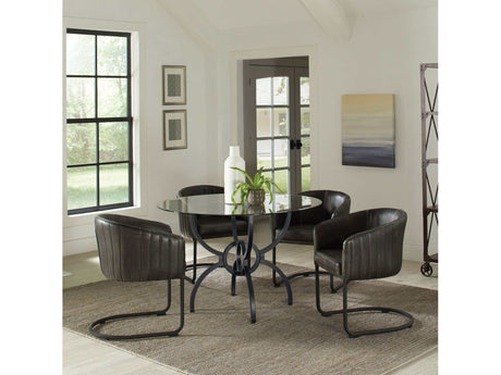 Aviano Anthracite / Gummetal 5 Pc Dining Set - Ornate Home