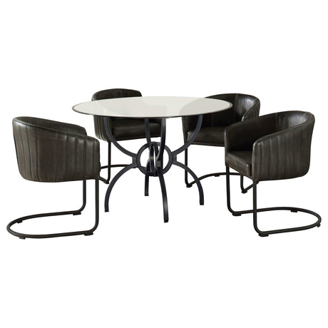Aviano Anthracite / Gummetal 5 Pc Dining Set - Ornate Home