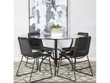 Aviano Brown / Gunmetal 5 Pc Dining Set - Ornate Home