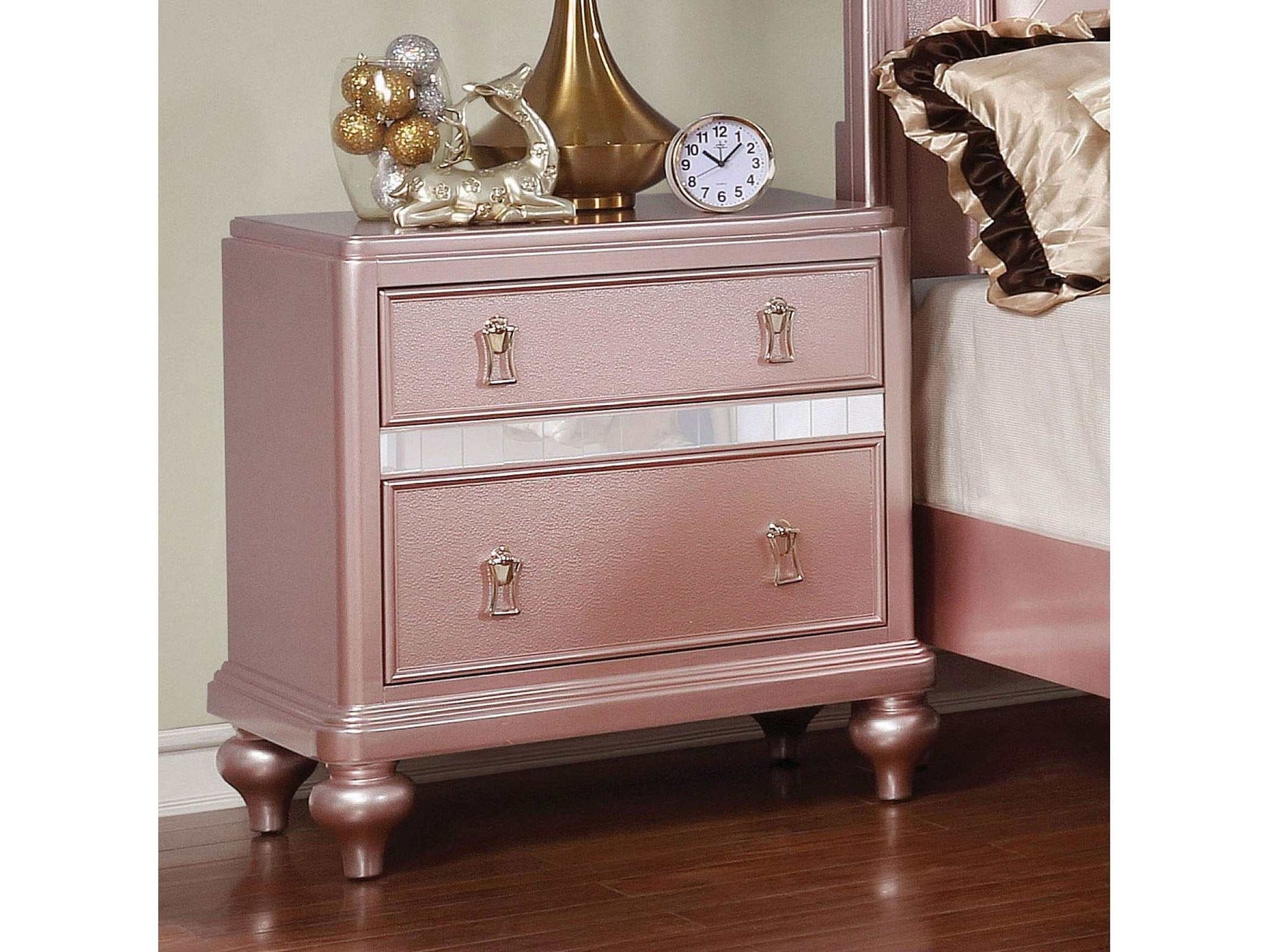 Avior Rose Gold  Nightstand - Ornate Home