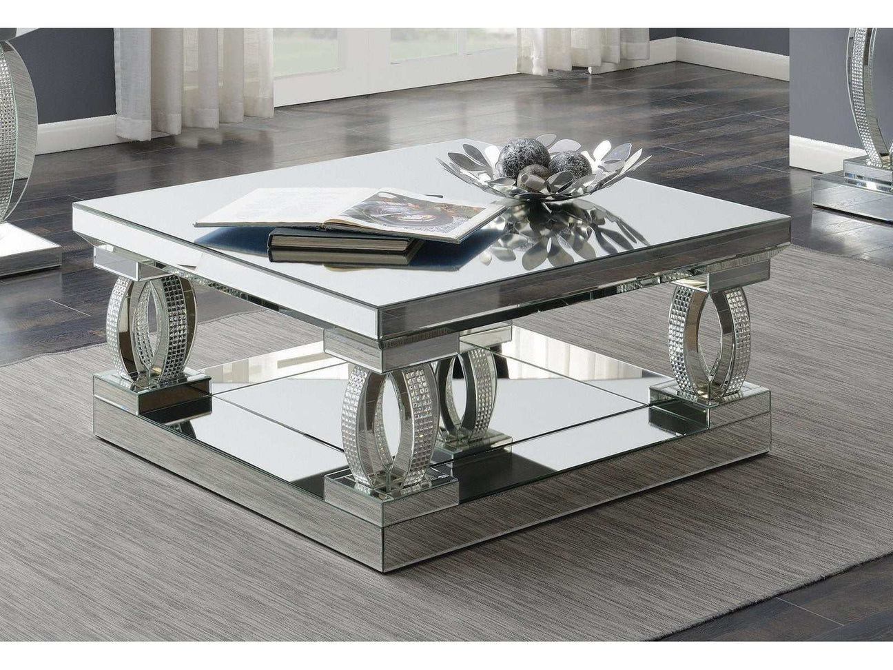 Avonlea Clear Mirror Square Coffee Table - Ornate Home