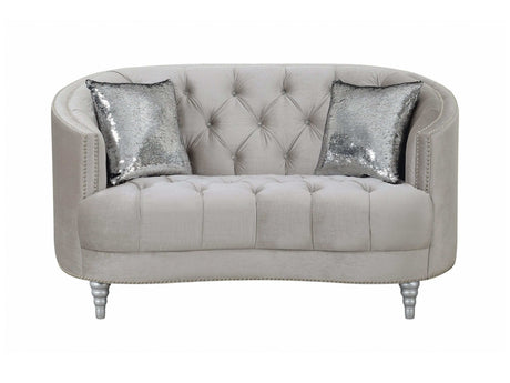 Avonlea Grey Velvet Loveseat - Ornate Home