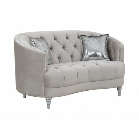 Avonlea Grey Velvet Loveseat - Ornate Home