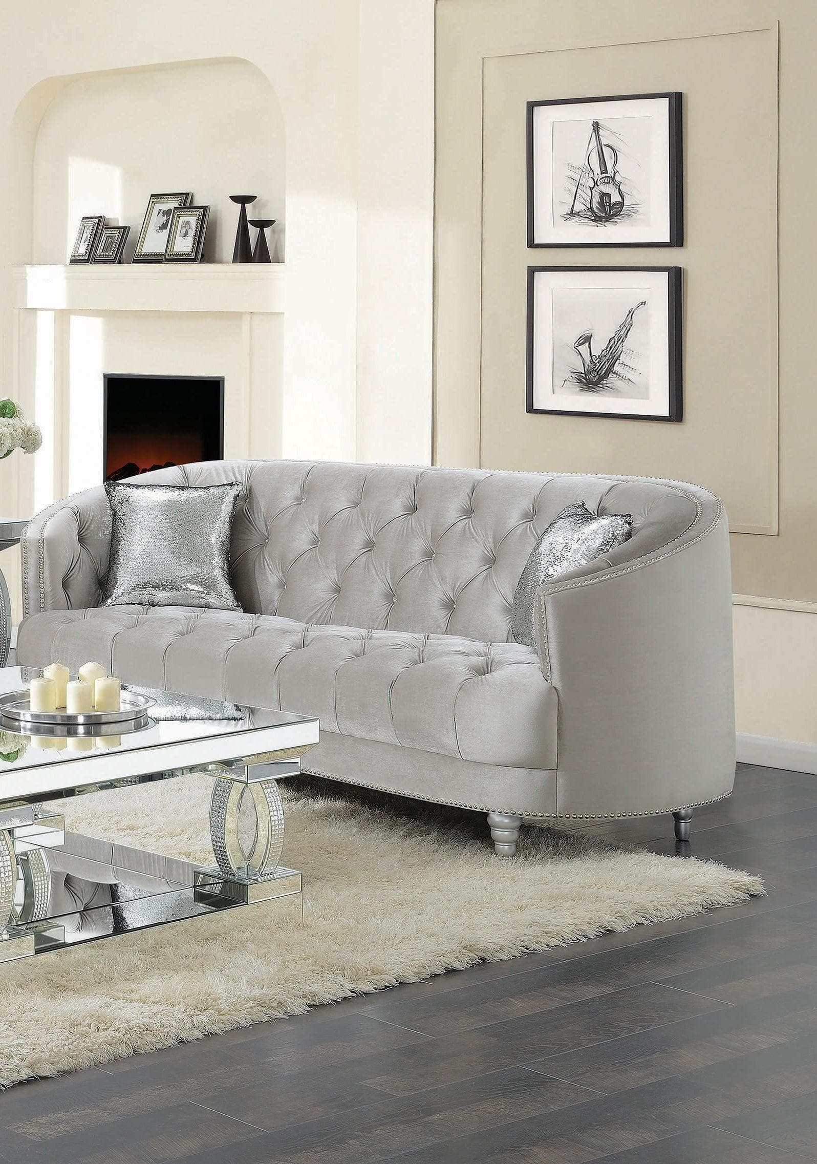 Avonlea Grey Velvet Sofa - Ornate Home