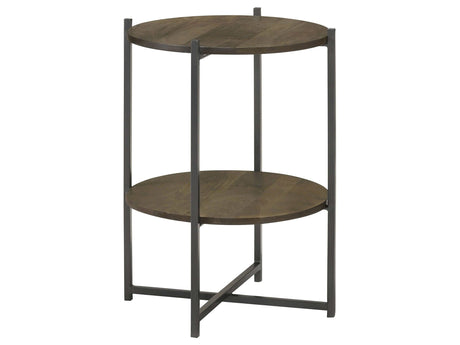 Axel Natural / Gunmetal Side Table - Ornate Home